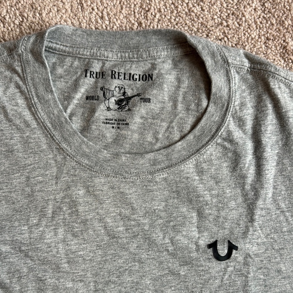 True Religion Gray Men's T-Shirt - Picture 2 of 4